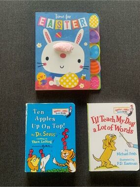 Books A Time For Easter, I’ll Teach My Dog A Lot Of Words & Ten Apples Up On Top
